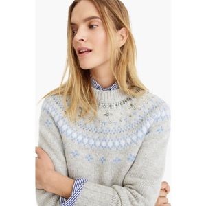 J.crew Fair Isle sweater in grey and blue size M